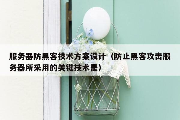 服务器防黑客技术方案设计（防止黑客攻击服务器所采用的关键技术是）