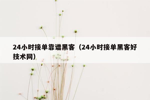 24小时接单靠谱黑客（24小时接单黑客好技术网）