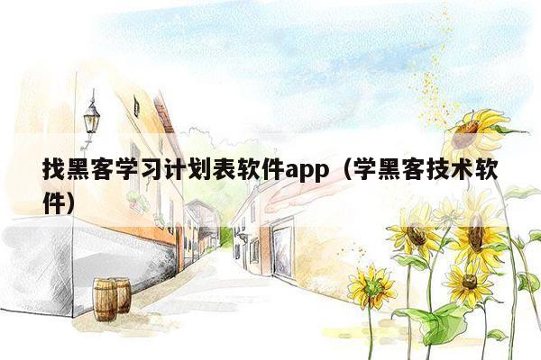 找黑客学习计划表软件app（学黑客技术软件）