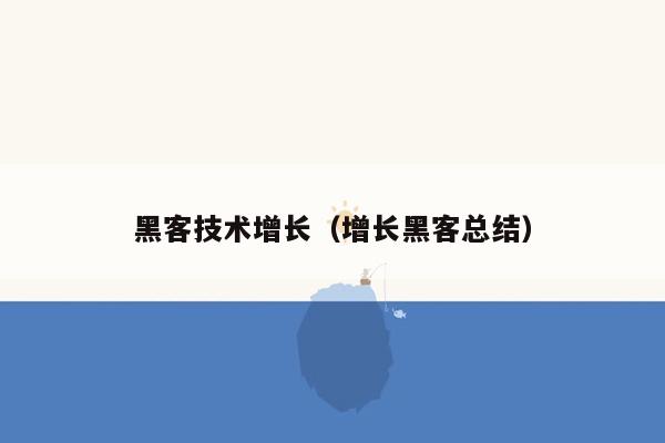 黑客技术增长（增长黑客总结）