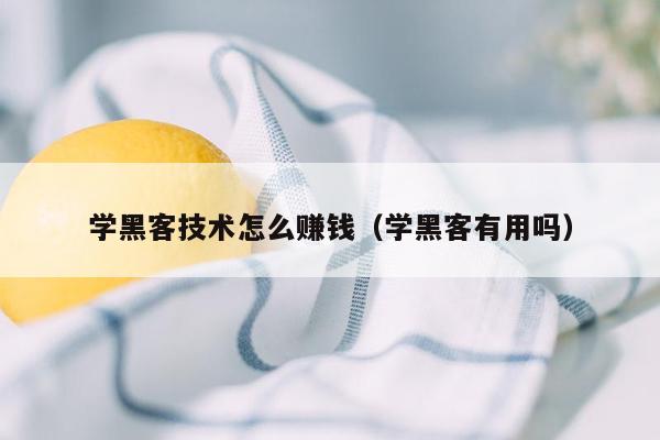 学黑客技术怎么赚钱（学黑客有用吗）