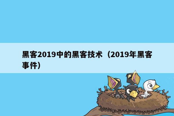 黑客2019中的黑客技术（2019年黑客事件）