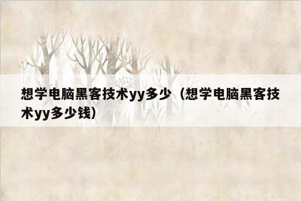 想学电脑黑客技术yy多少（想学电脑黑客技术yy多少钱）