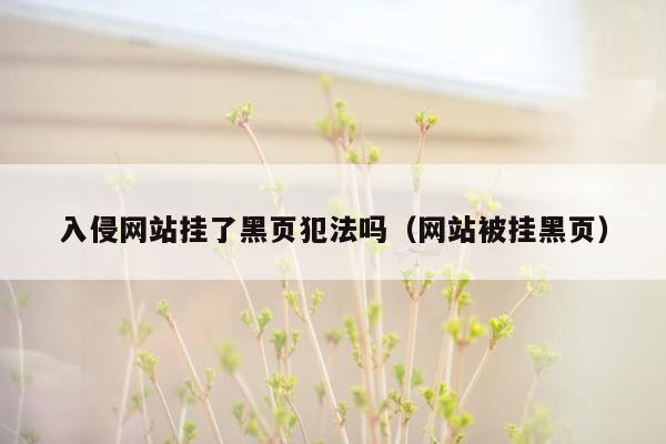 入侵网站挂了黑页犯法吗（网站被挂黑页）