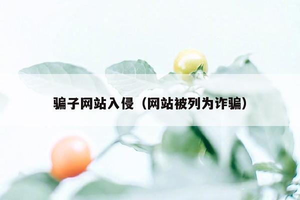 骗子网站入侵（网站被列为诈骗）