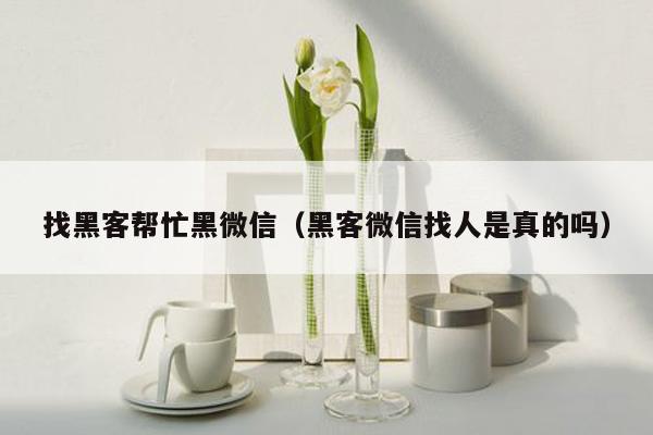 找黑客帮忙黑微信（黑客微信找人是真的吗）