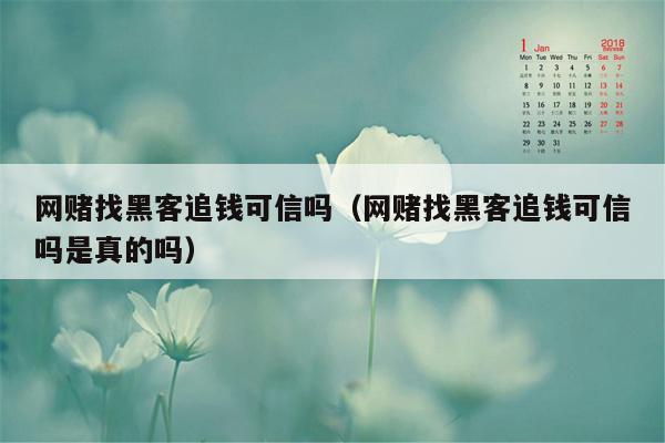 网赌找黑客追钱可信吗（网赌找黑客追钱可信吗是真的吗）