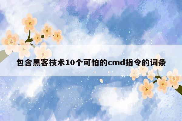 包含黑客技术10个可怕的cmd指令的词条