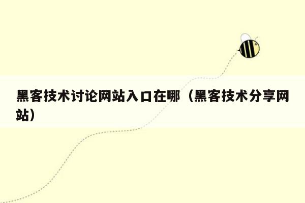 黑客技术讨论网站入口在哪（黑客技术分享网站）