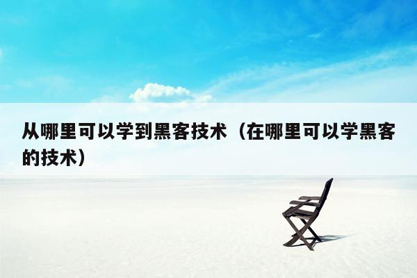 从哪里可以学到黑客技术（在哪里可以学黑客的技术）