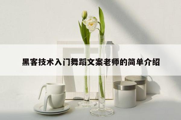 黑客技术入门舞蹈文案老师的简单介绍