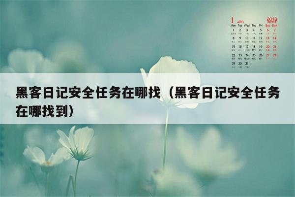 黑客日记安全任务在哪找（黑客日记安全任务在哪找到）