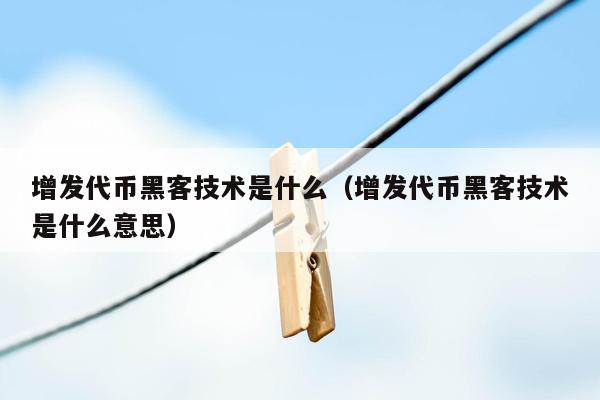 增发代币黑客技术是什么（增发代币黑客技术是什么意思）