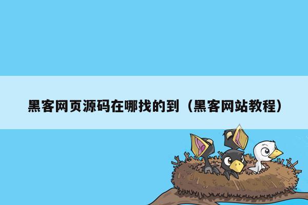 黑客网页源码在哪找的到（黑客网站教程）