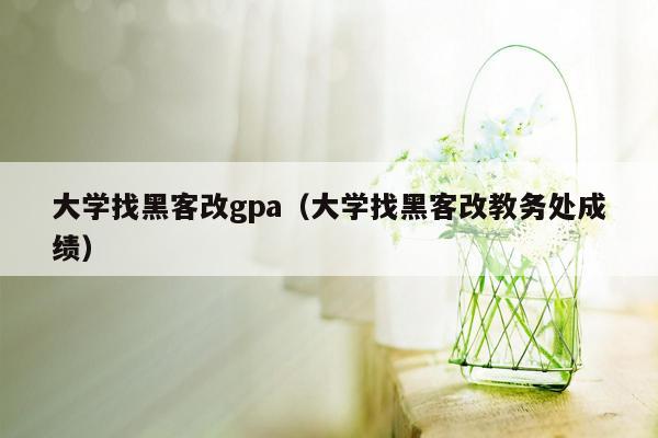 大学找黑客改gpa（大学找黑客改教务处成绩）