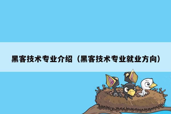 黑客技术专业介绍（黑客技术专业就业方向）