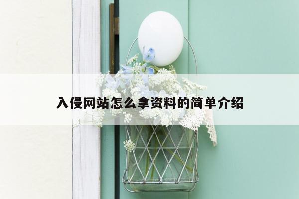 入侵网站怎么拿资料的简单介绍