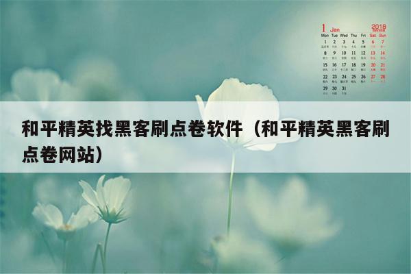 和平精英找黑客刷点卷软件（和平精英黑客刷点卷网站）