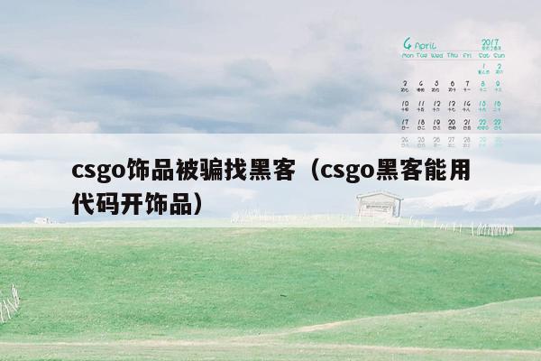 csgo饰品被骗找黑客（csgo黑客能用代码开饰品）