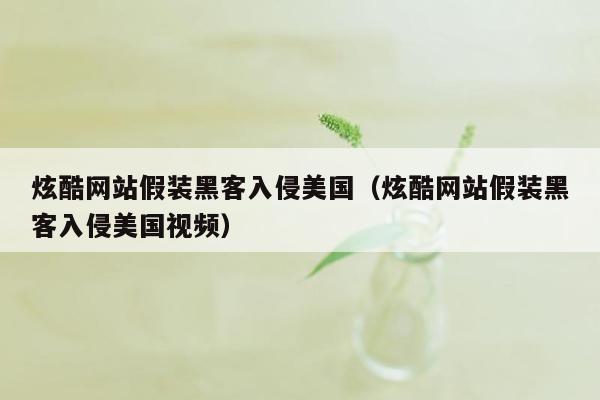 炫酷网站假装黑客入侵美国（炫酷网站假装黑客入侵美国视频）