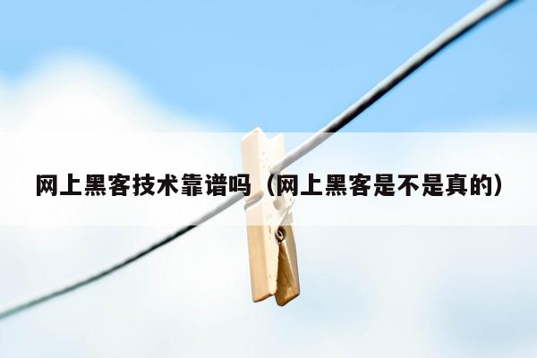 网上黑客技术靠谱吗（网上黑客是不是真的）