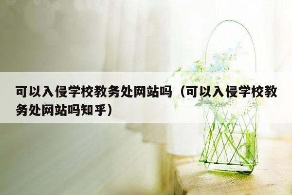 可以入侵学校教务处网站吗（可以入侵学校教务处网站吗知乎）