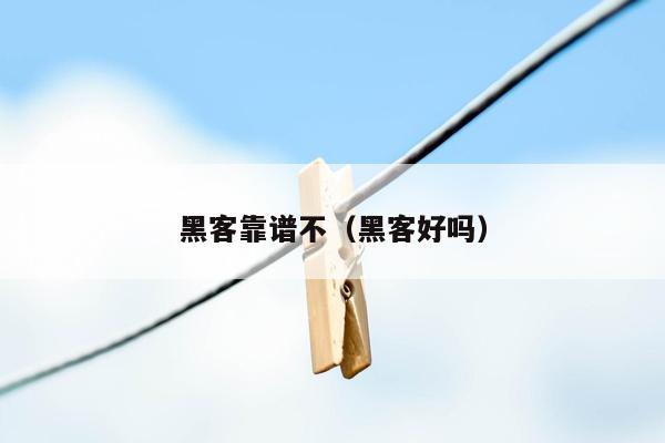 黑客靠谱不（黑客好吗）