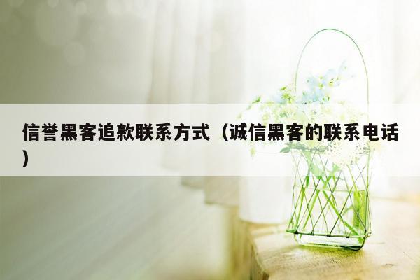 信誉黑客追款联系方式（诚信黑客的联系电话）