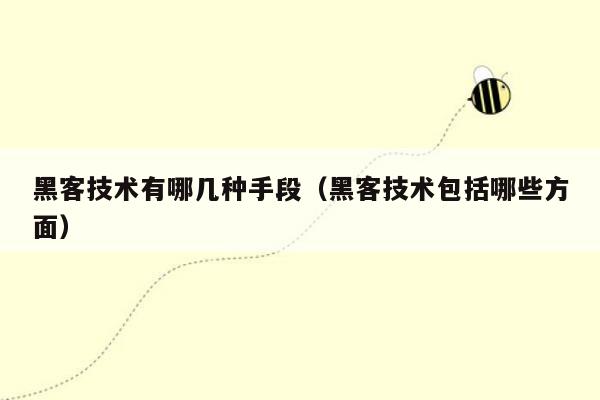 黑客技术有哪几种手段（黑客技术包括哪些方面）