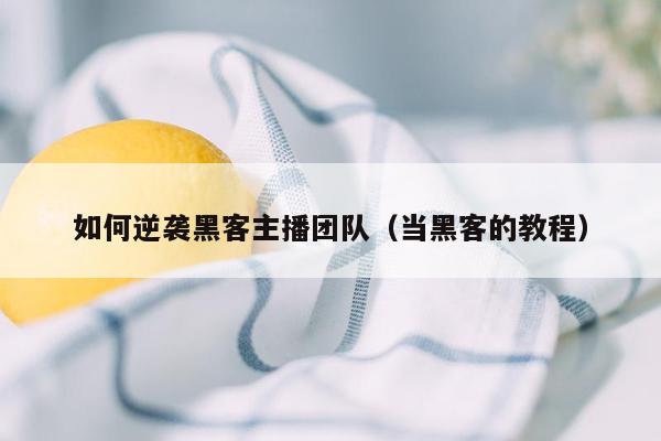 如何逆袭黑客主播团队（当黑客的教程）