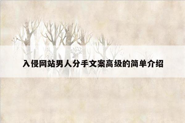 入侵网站男人分手文案高级的简单介绍