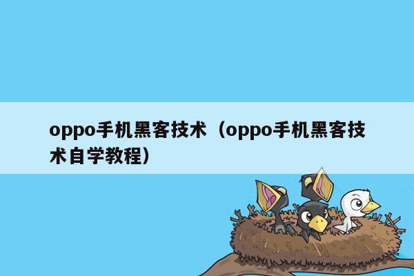 oppo手机黑客技术（oppo手机黑客技术自学教程）