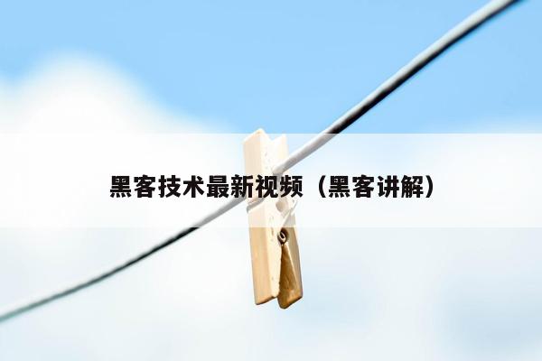 黑客技术最新视频（黑客讲解）