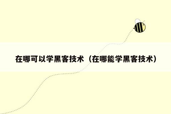 在哪可以学黑客技术（在哪能学黑客技术）