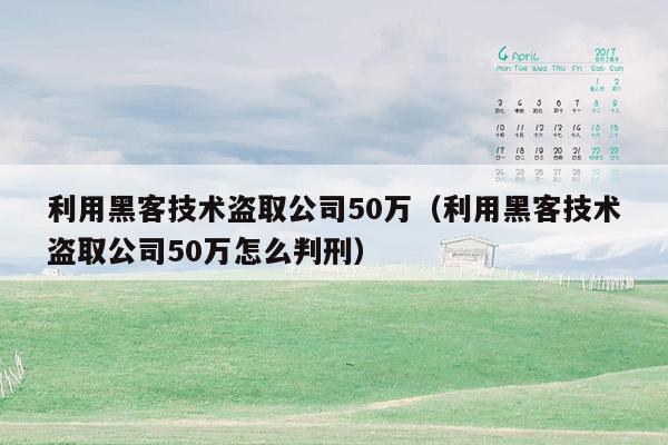 利用黑客技术盗取公司50万（利用黑客技术盗取公司50万怎么判刑）