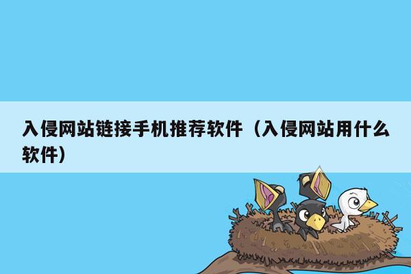 入侵网站链接手机推荐软件（入侵网站用什么软件）