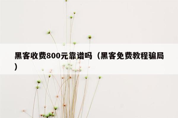 黑客收费800元靠谱吗（黑客免费教程骗局）