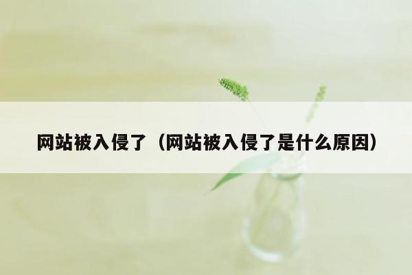 网站被入侵了（网站被入侵了是什么原因）