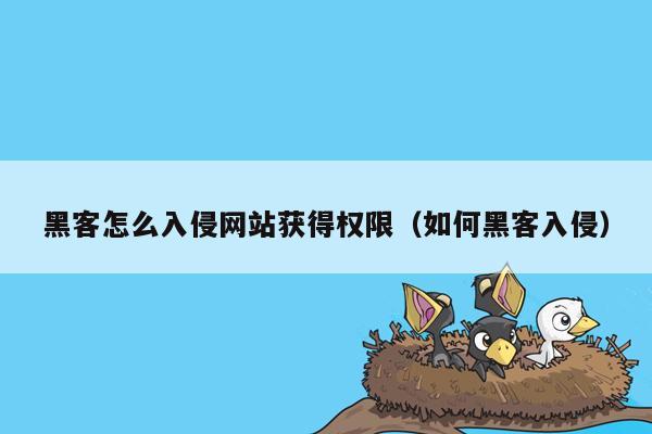 黑客怎么入侵网站获得权限（如何黑客入侵）