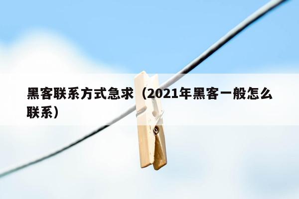 黑客联系方式急求（2021年黑客一般怎么联系）