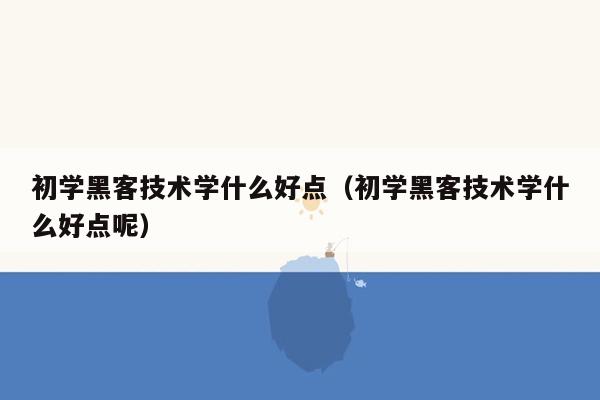 初学黑客技术学什么好点（初学黑客技术学什么好点呢）