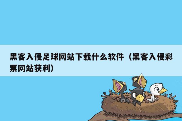 黑客入侵足球网站下载什么软件（黑客入侵彩票网站获利）