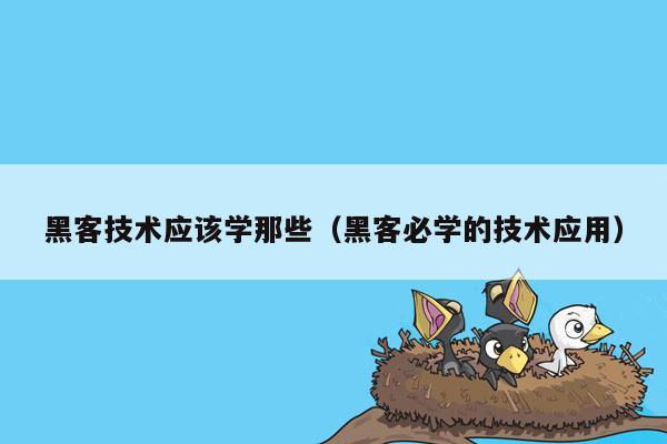 黑客技术应该学那些（黑客必学的技术应用）