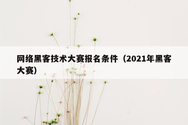 网络黑客技术大赛报名条件（2021年黑客大赛）