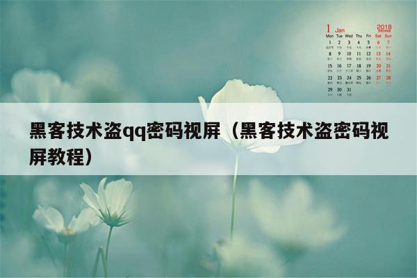 黑客技术盗qq密码视屏（黑客技术盗密码视屏教程）